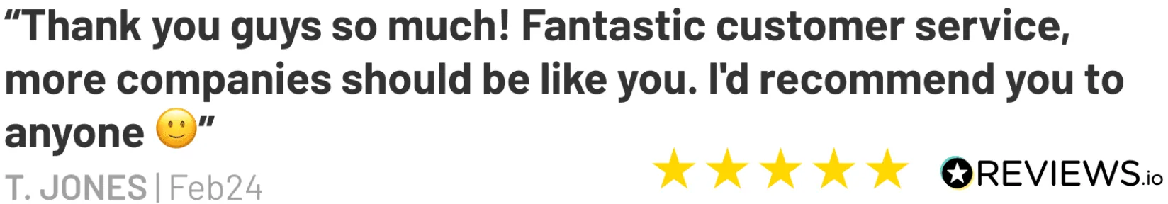Customer Review in text by Reviews.io