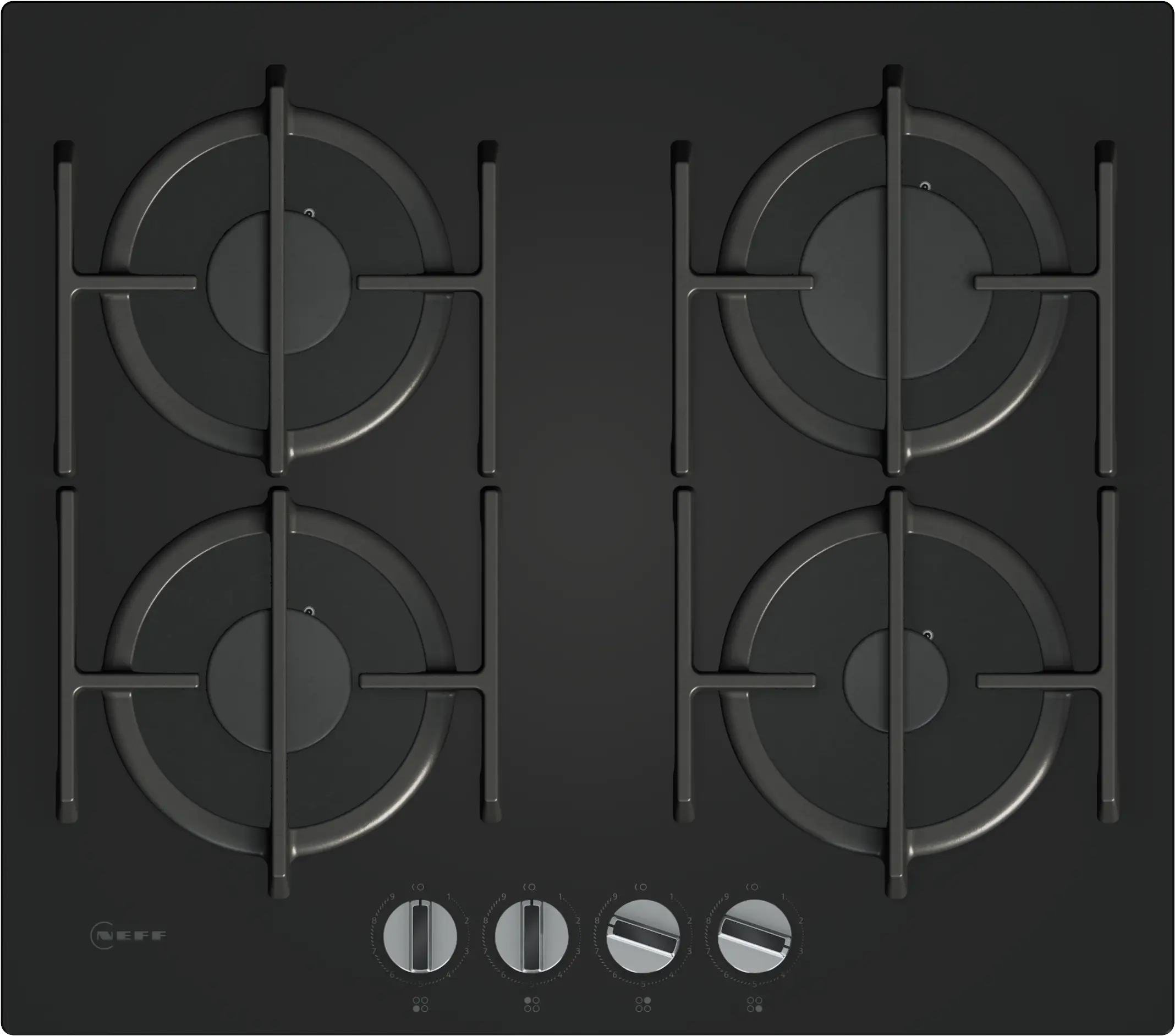 Neff T26PIP4S0 N 70 Gas Hob 60cm Tempered Black Glass
