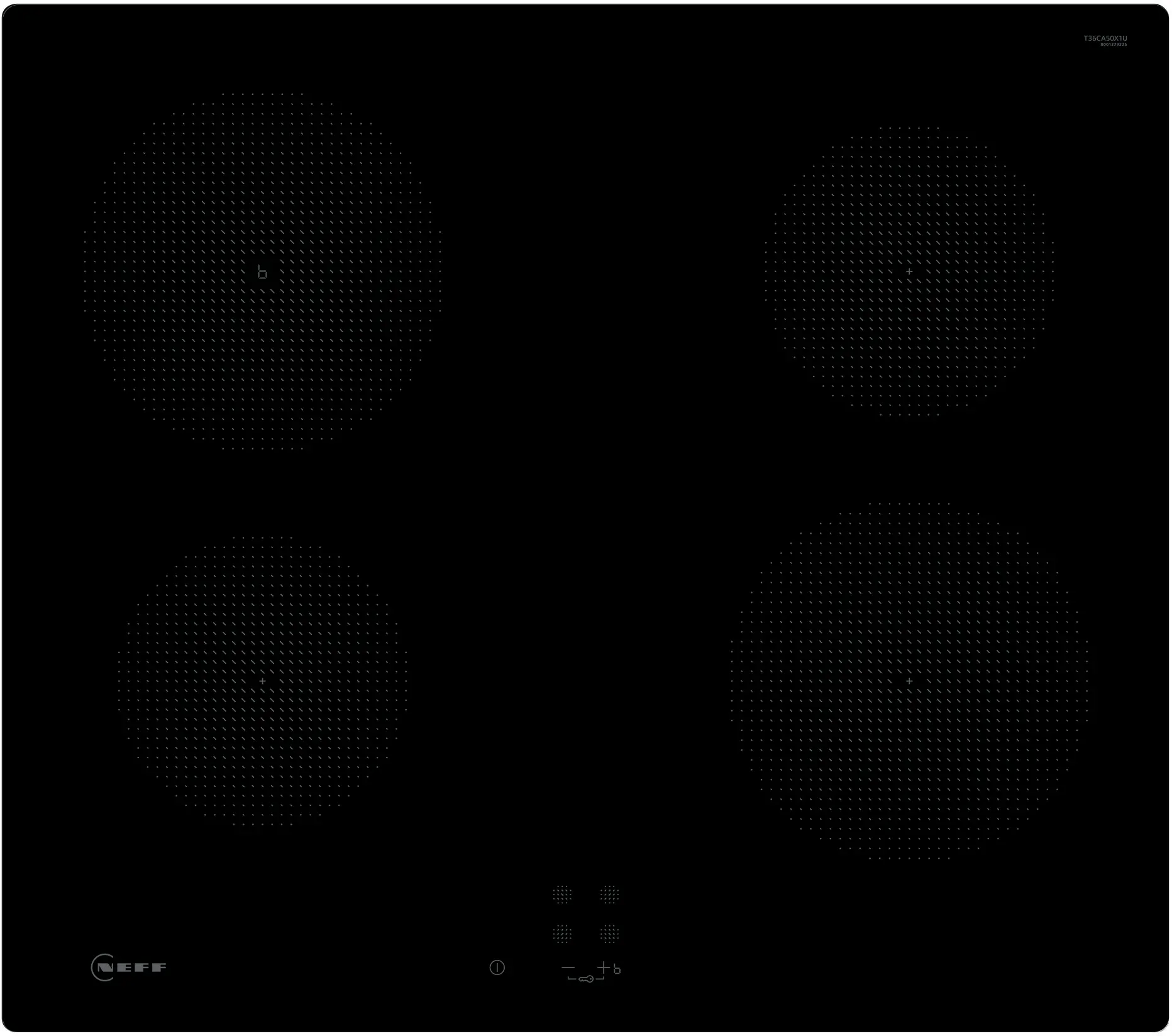 Neff T36CA50X1U N 30 Induction Hob 60cm Surface Mount Gloss Black Glass
