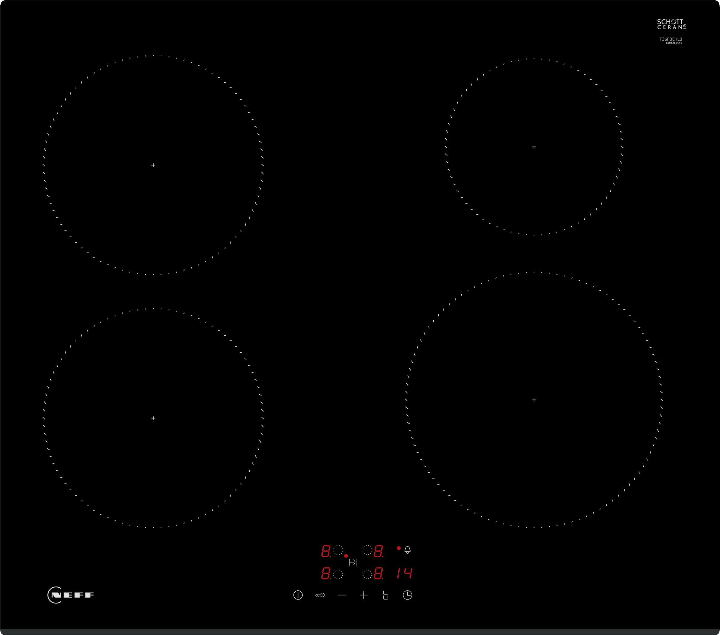 Neff T36FBE1L0 N 30 Induction Hob 60cm Surface Mount Gloss Black Glass