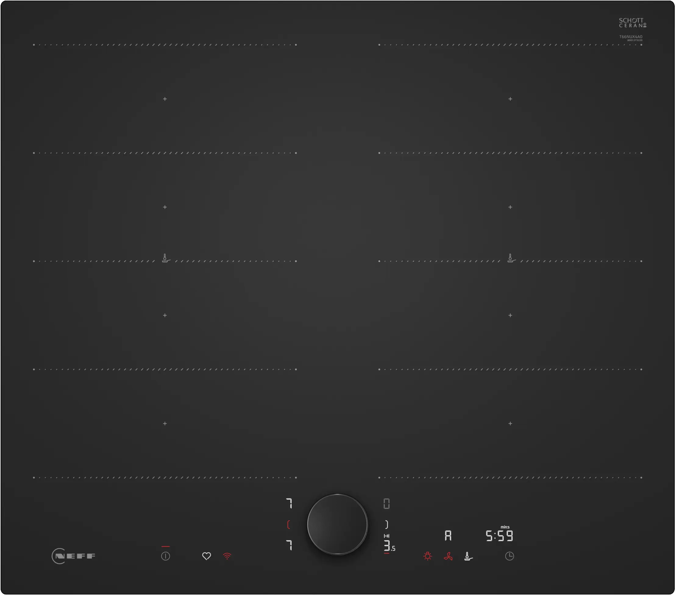 Neff T66NUX4A0 N 90 Induction Hob 60cm Matt Black Glass