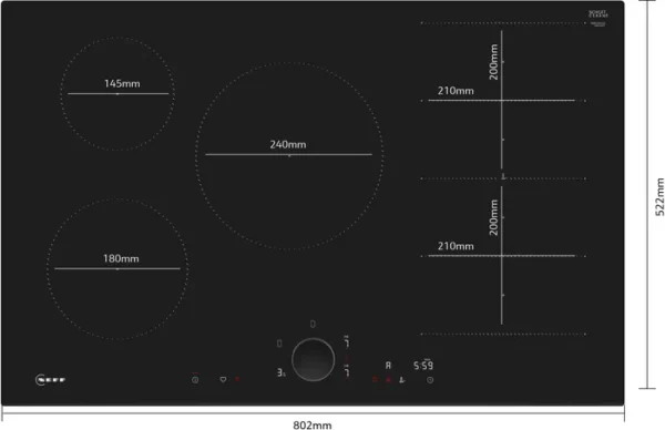 Neff T68FUV4L0 80cm Induction Hob in Black Glass