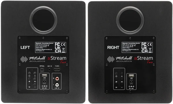uStream Two Wireless Hi-Fi Stereo Speakers with Bluetooth, Optical Input & Dual Concentric Drivers