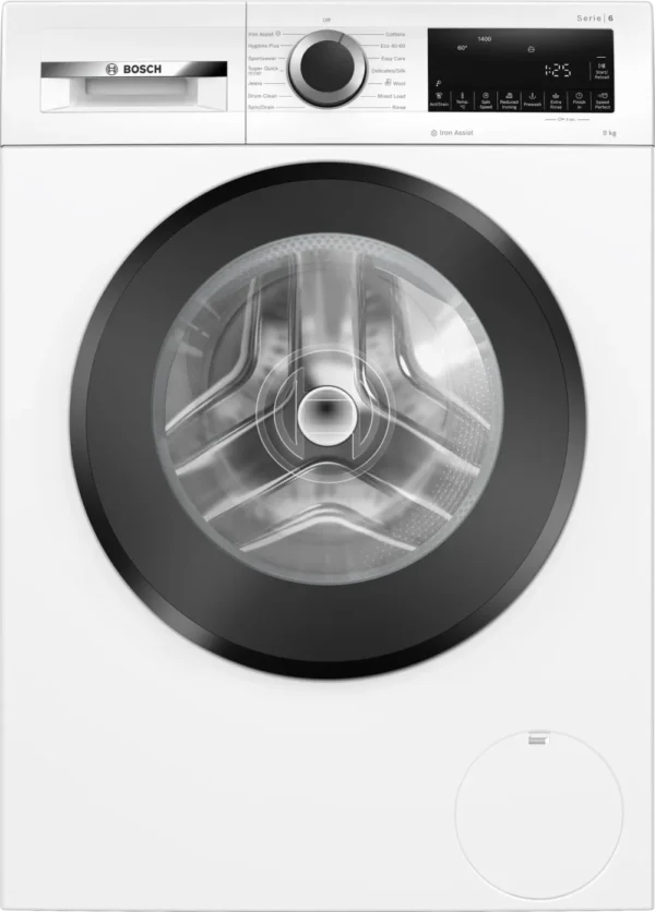 Bosch WGG24400GB freestanding washing machine in white front view