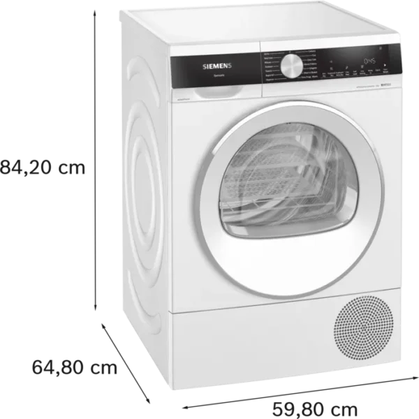 Siemens WQ45G202GB 9kg Freestanding iQ500 Heat Pump Tumble Dryer