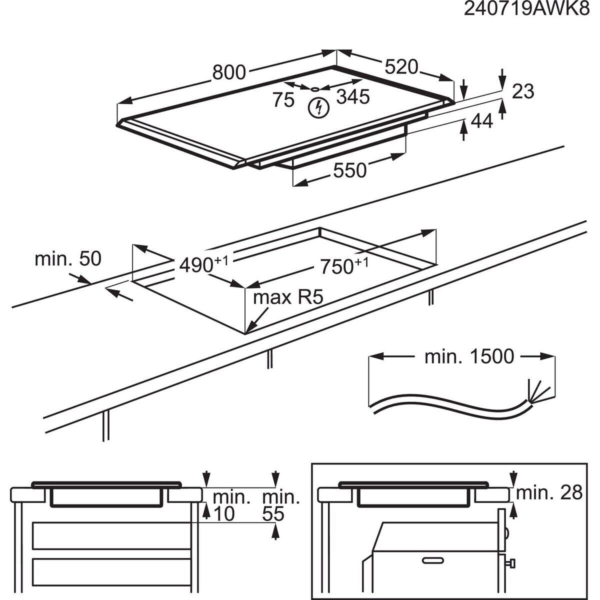AEG NII84B10AB 80cm Induction Hob