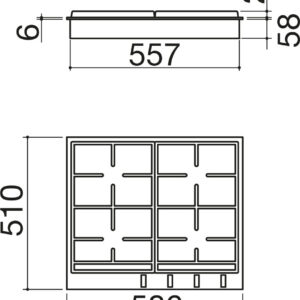 Barazza 1PBF64 60cm Gas Hob