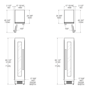 Bertazzoni WC455BRX2T 45cm RHH Built In Wine Cooler