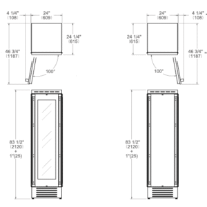 Bertazzoni WC605BRP2T 60cm RHH Built In Wine Cooler