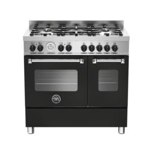 Black 90cm Bertazzoni Master 5 burners and 2 electric ovens MAS90-5-MFE-D-NEE