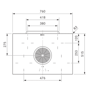 BORA BHA Basic DO 76cm Vented Ceramic Hob