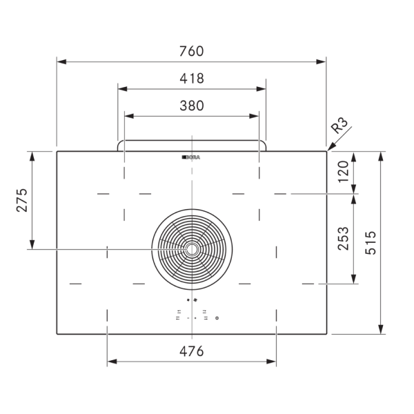 BORA BHA Basic DO 76cm Vented Ceramic Hob