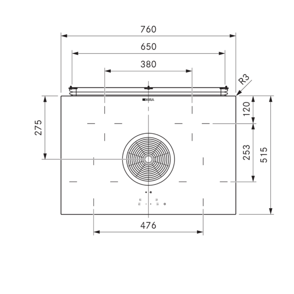 BORA BHU Basic RC 76cm Vented Ceramic Hob