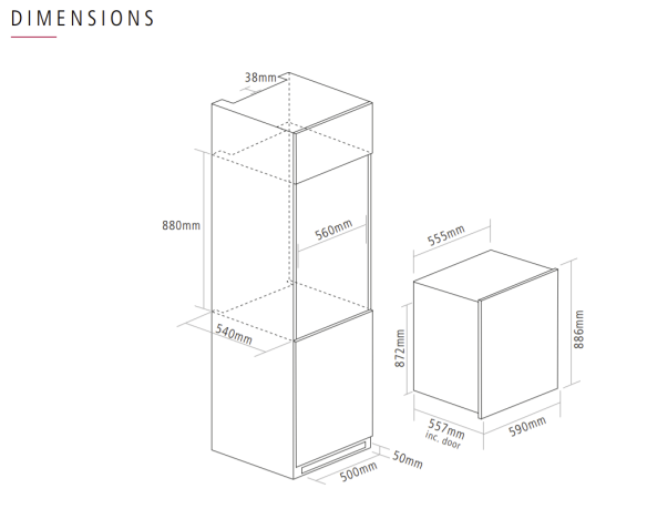 Caple WC6511 Built In Dual Zone Wine Cooler