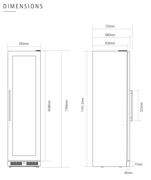Caple WF1552 Freestanding Triple Zone Wine Cooler