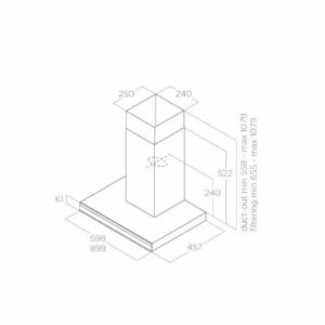 Elica ADELE2 90cm Chimney Extractor Hood in Stainless Steel