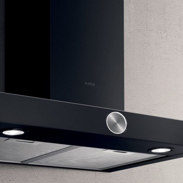 Elica Alpha 60cm Chimney Extractor Hood in Black