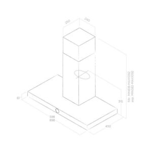 Elica Alpha 60cm Chimney Extractor Hood in Black