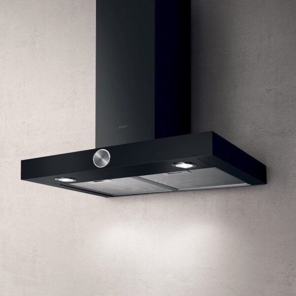 Elica Alpha 60cm Chimney Extractor Hood in Black