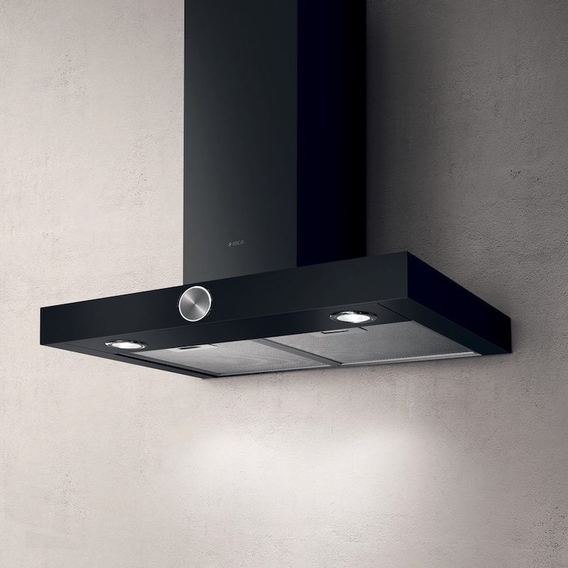 Elica Alpha 60cm Chimney Extractor Hood in Black