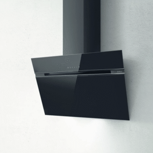 Elica Ascent 80cm Angled Extractor Hood in Black Glass