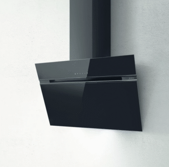 Elica Ascent 80cm Angled Extractor Hood in Black Glass