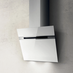 Elica Ascent 90cm Angled Extractor Hood in White Glass