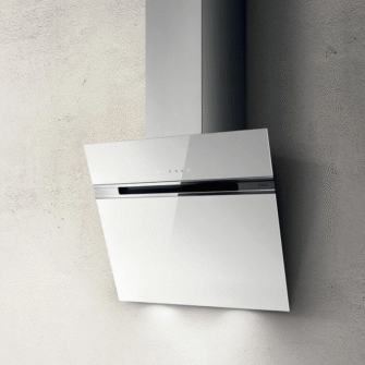 Elica Ascent 90cm Angled Extractor Hood in White Glass
