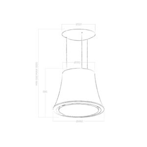 Elica Belle Ceiling Hung Cooker Hood in Heavy Metal-2