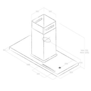 Elica Bio 120cm Island Extractor Hood