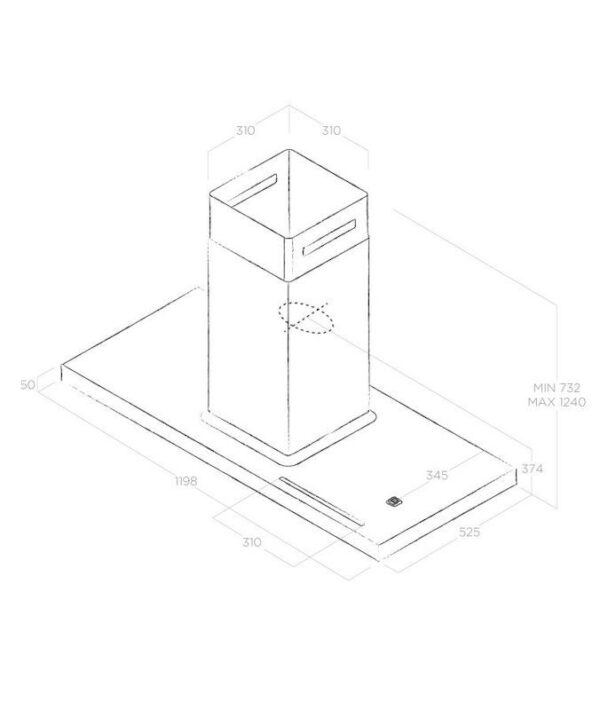 Elica Bio 120cm Island Extractor Hood