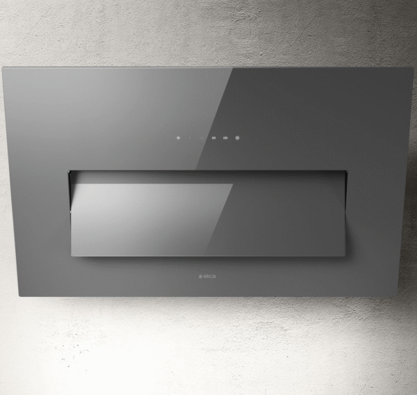 Elica Bloom 85cm Angled Extractor Hood in Black Glass