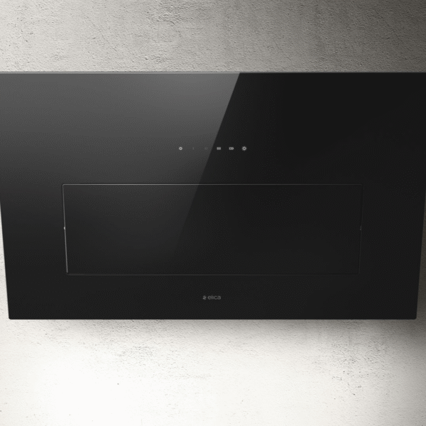 Elica Bloom 85cm Angled Extractor Hood in Black Glass