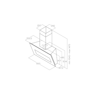 Elica Bloom 85cm Angled Extractor Hood in Grey Glass