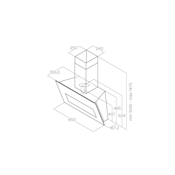 Elica Bloom 85cm Angled Extractor Hood in Grey Glass
