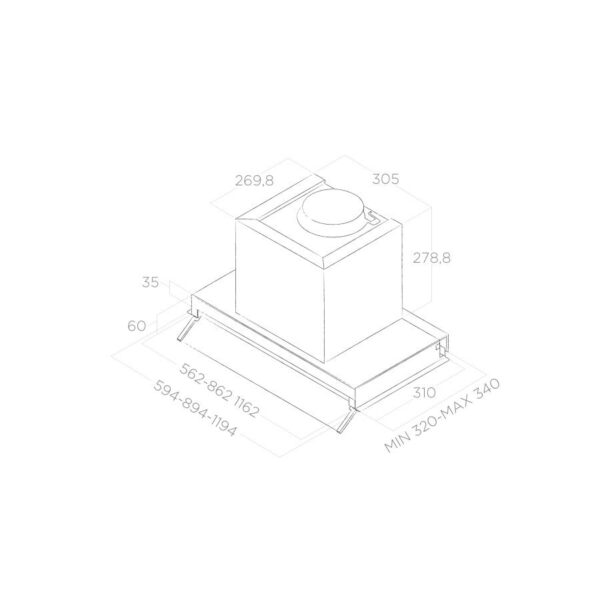 Elica Boxin LX 60cm Built In Extractor Hood