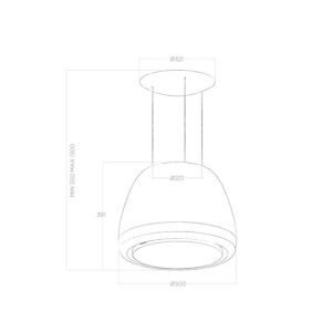 Elica Diva Classic 50cm RC Island Extractor Hood in White