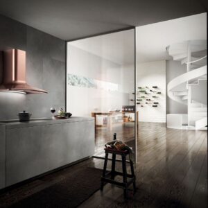 Elica Dolce 85cm Chimney Extractor Hood in Peltrox with Extension