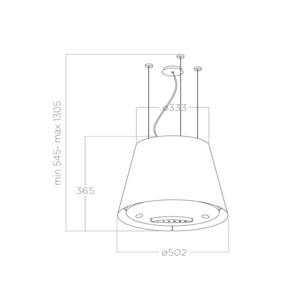 Elica Easy UX 50cm RC Island Extractor Hood in Black