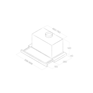 Elica Elite 14 60cm Telescopic Pull-Out Extractor Hood
