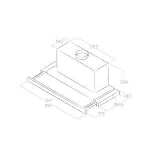 Elica Elite 35 60cm Telescopic Pull-Out Extractor Hood