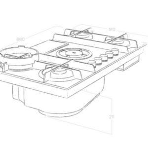 Elica Flame DO 88cm Vented Gas Hob in Grey