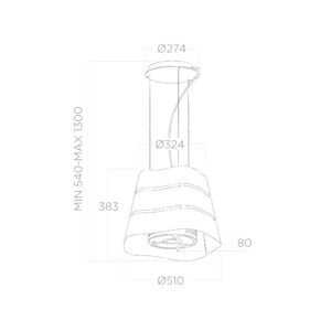 Elica Flow Ceiling Hung Cooker Hood in Stainless Steel-2