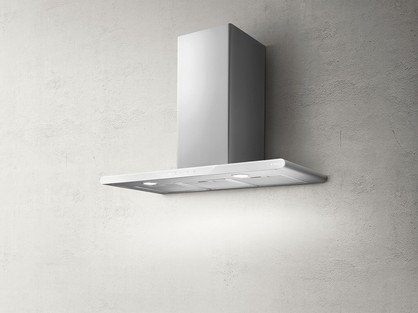 Elica Galaxy LED 80cm Chimney Extractor Hood in Stainless Steel & White