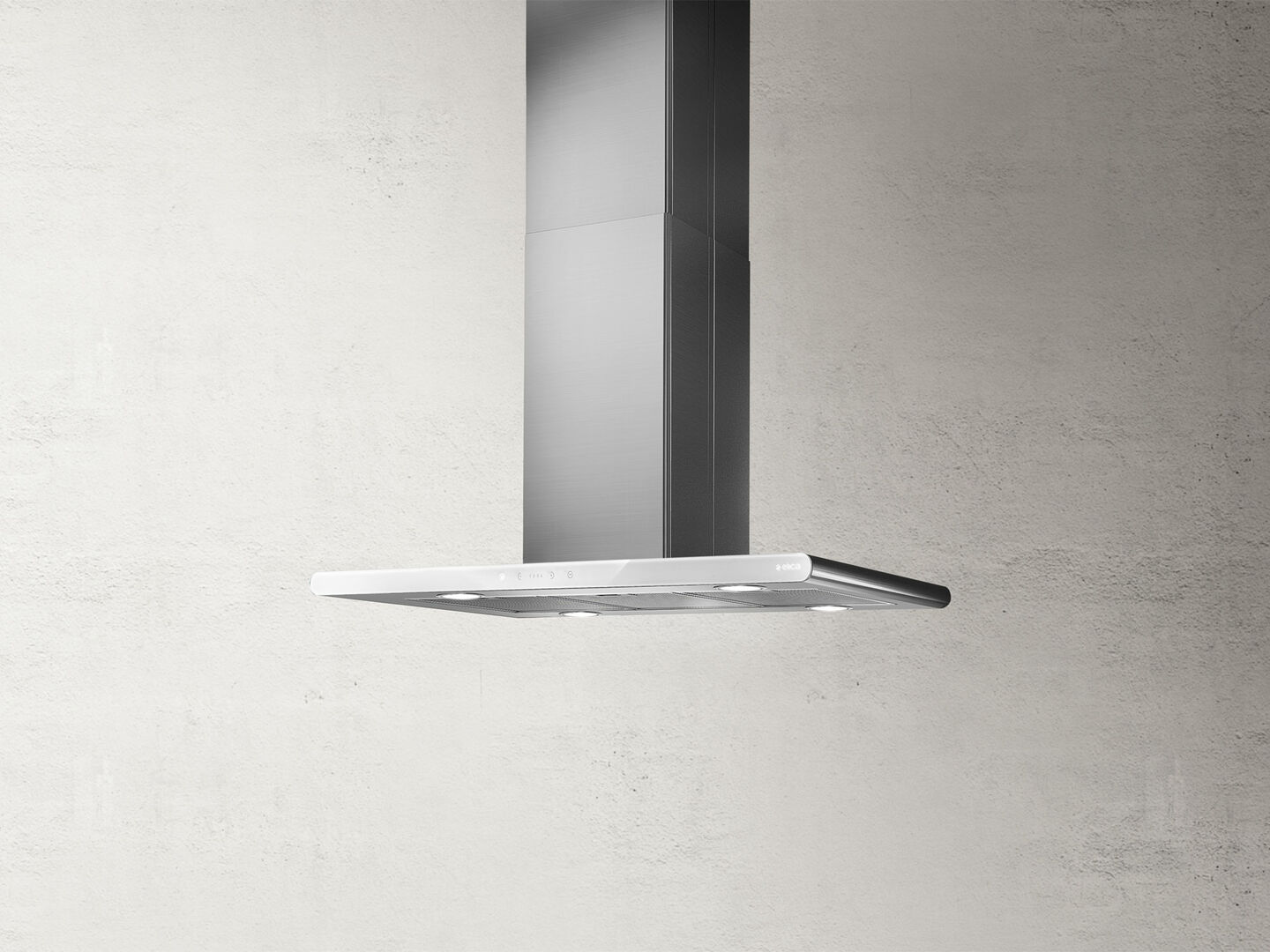 Elica Galaxy LED 90cm Island Extractor Hood in Stainless Steel & White