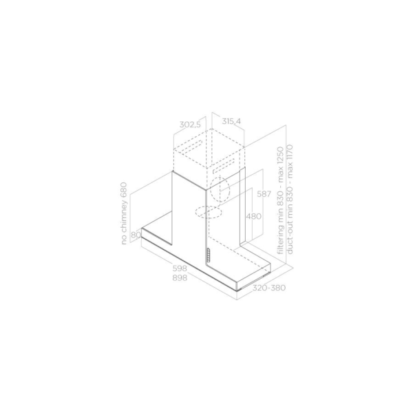 Elica Haiku 90cm Wall Extractor Hood in Black
