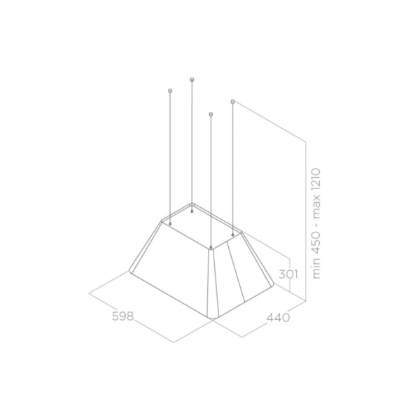Elica Ikona Light RC 60cm Island Extractor Hood in Stainless Steel