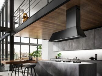 Elica Ikona Maxxi Pure 120cm Island Extractor Hood in Black