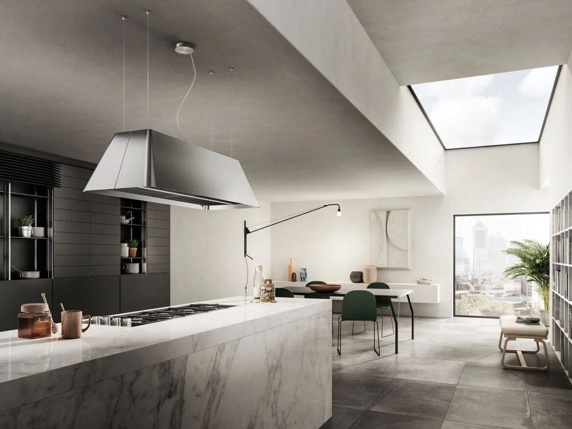 Elica Ikona Maxxi Pure 120cm Island Extractor Hood in Stainless Steel
