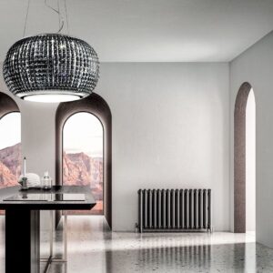 Elica Interstellar 65cm RC Island Extractor Hood in Black Glass